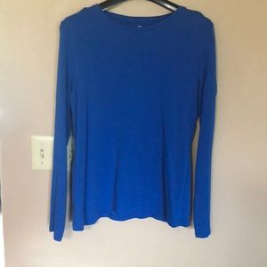 Blue long sleeve crew neck Tee